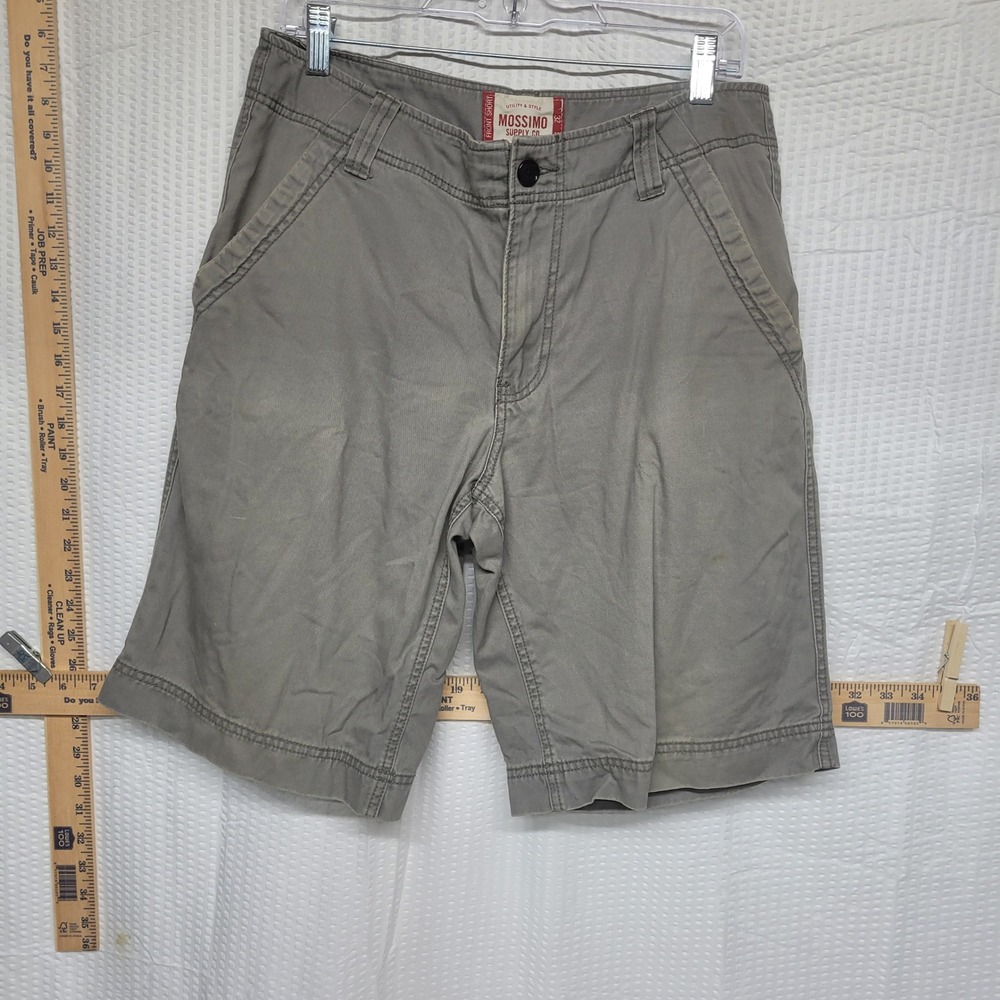 Mossimo Supply Co Mens Flat Front Utility Shorts Gray Size 32